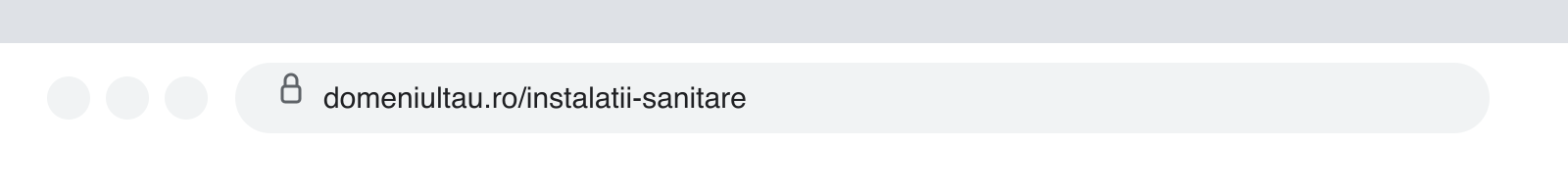 Bara de adresă a browserului cu un URL scurt și curat
