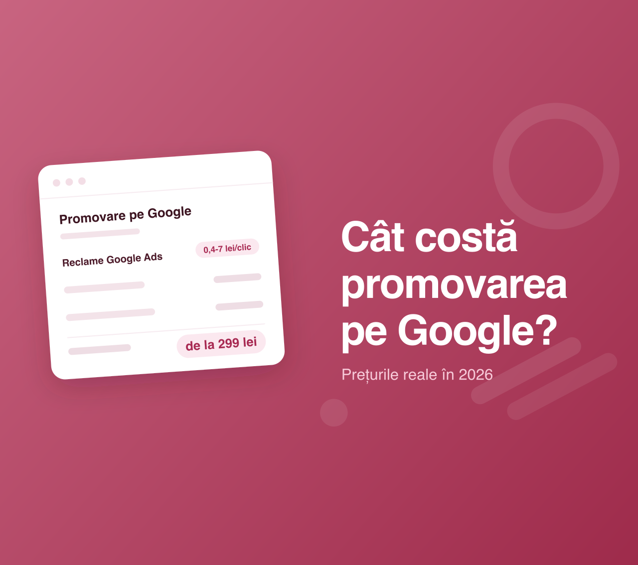 Deviz de promovare pe Google cu prețul pe clic la reclame și pachetul organic de la 299 de lei