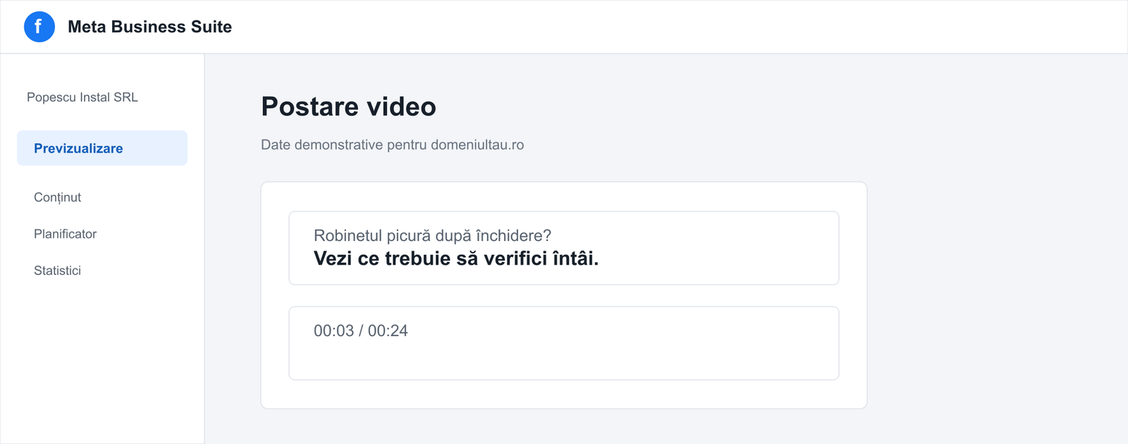 Exemplu neutru de deschidere clară pentru o postare Facebook