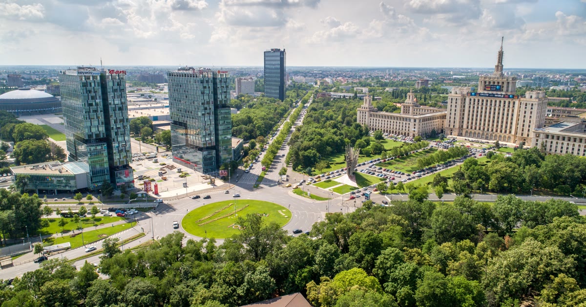 Vedere aeriană asupra zonei de nord a Bucureștiului