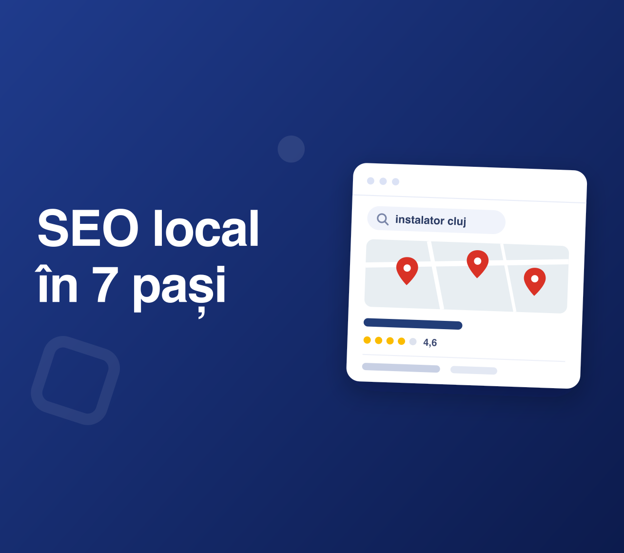 Copertă: SEO local în 7 pași, cu o hartă și rezultate locale