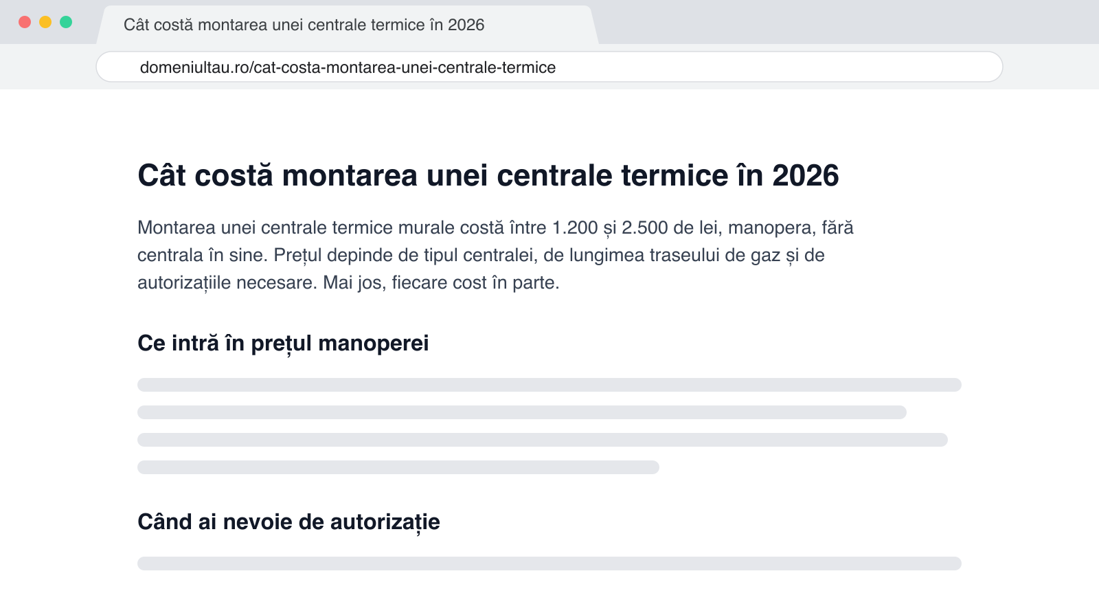 Pagină nouă cu răspunsul la o întrebare a clienților în primele rânduri, deschisă în browser